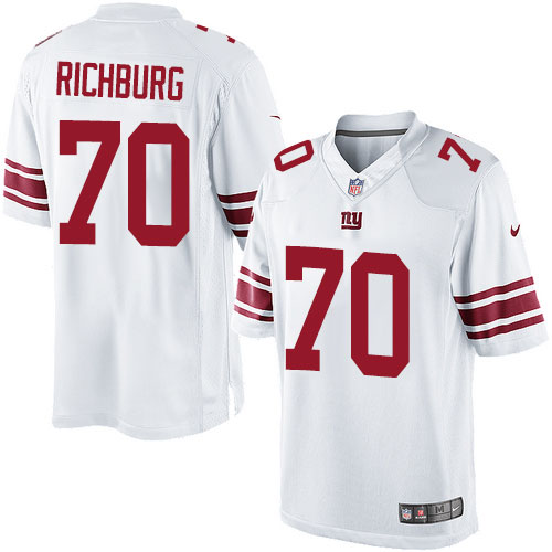 Men's Limited Weston Richburg Nike Jersey White Road - #70 NFL New York Giants